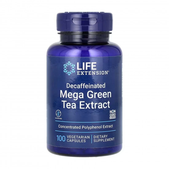 Decaffeinated Mega Green Tea Extract - 100 vcaps Decaffeinated Mega Green Tea Extract - 100 vcaps
