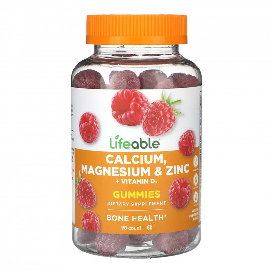 Lifeable Calcium Magnesium & Zinc + Vitamin D Adult - 90 gummies 2023-10-7272
