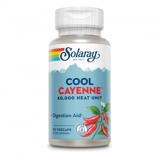 Solaray Cool Cayenne Pepper 40,000 HU 600mg - 90 vcaps 2023-10-6757