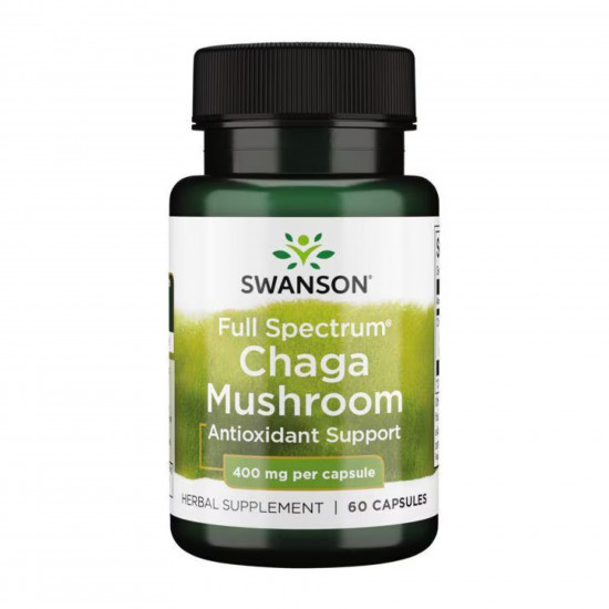 Swanson Full Spectrum Chaga Mushroom 400 mg - 60 caps 100-57-8938105-20 Swanson Full Spectrum Chaga Mushroom 400 mg - 60 caps 100-57-8938105-20