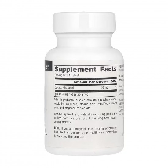 Source Naturals Gamma Oryzanol 60 mg - 100 tabs 2023-10-6480