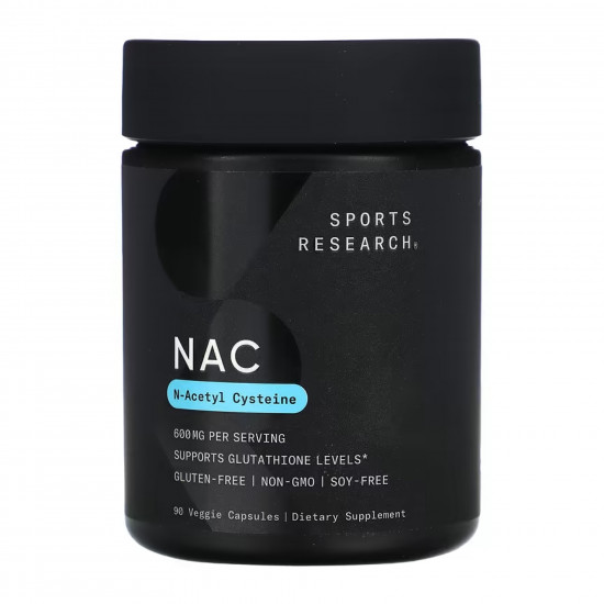 Sport Research NAC - N-Acetyl-L-Cysteine 600mg - 90 vcaps 2023-10-5041 Sport Research NAC - N-Acetyl-L-Cysteine 600mg - 90 vcaps 2023-10-5041