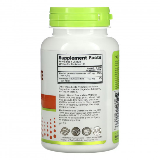 Nutribiotic Sodium Ascorbate - 100 caps 2022-10-3007