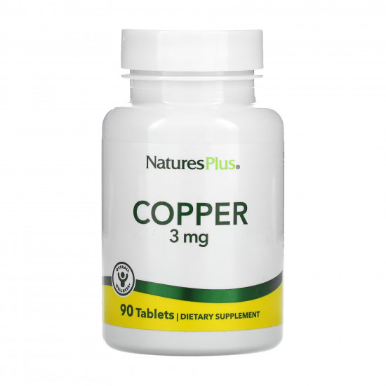 Natures Plus Copper 3 mg - 90 tabs 2023-10-2362 Natures Plus Copper 3 mg - 90 tabs 2023-10-2362