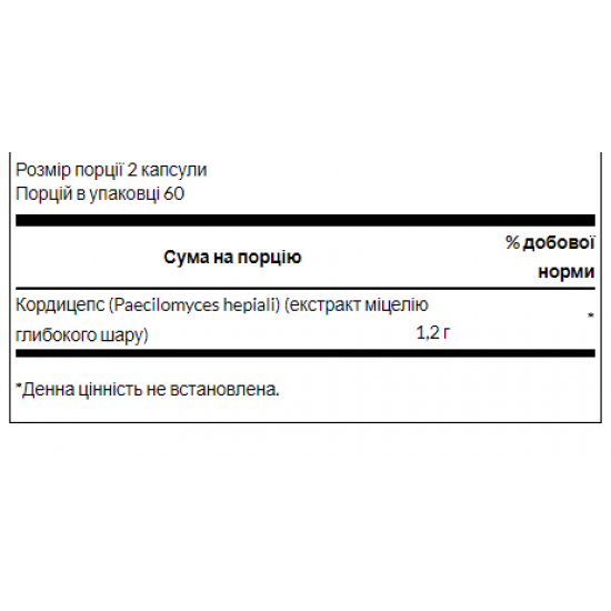 Swanson Cordyceps 600 mg - 120 Capsules 100-31-9098062-20