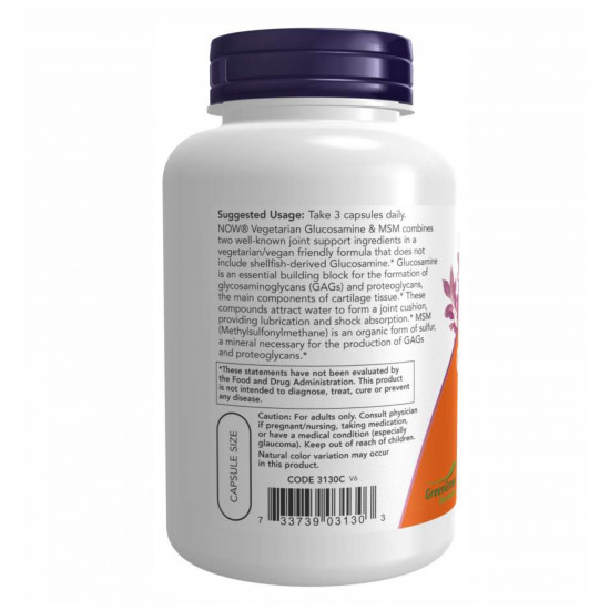 Now Foods Veg Glucosamin & MSM 500/500 - 240 vcaps 2022-10-1355