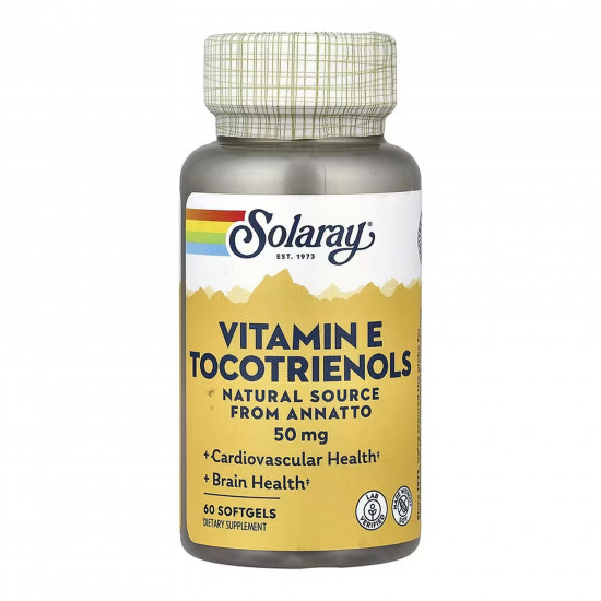 Solaray Vitamin E Tocotrienols, Annatto 50mg - 60 softgels 2023-10-7614
