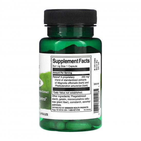 Swanson Relora 250mg - 90 caps 2022-10-2028