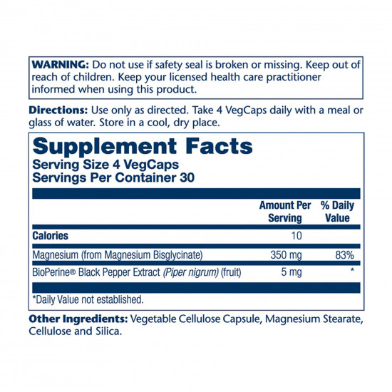 Solaray Magnesium Glycinate 350mg - 120 vcaps (Без етикетки) 2024-11-0121
