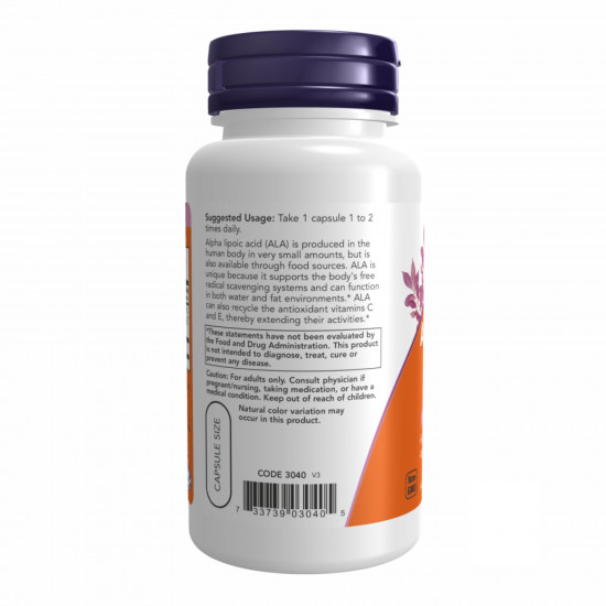Now Foods Alpha Lipoic Acid 100mg - 60vcaps 100-75-9280354-20