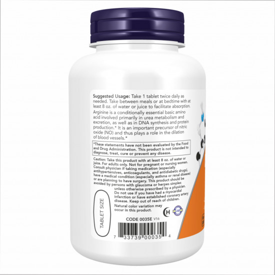 Now Foods L-Arginine 1000mg - 120 tabs 2022-10-0647