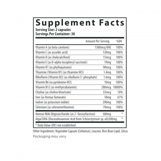 Fairhaven Health Postnatal Multivitamin Essentials with DHA - 60 caps 2023-10-6674