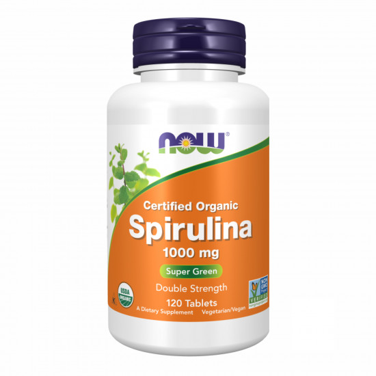 Now Foods Spirulina 1000 mg - 120 tabs (Пошкоджена банка) 2024-11-0286