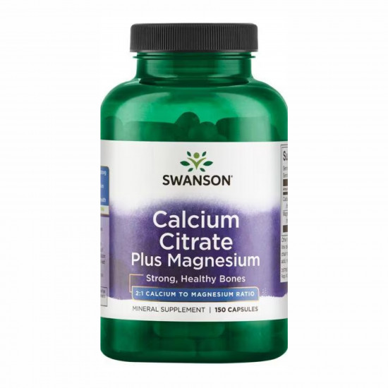 Swanson Calcium Citrate Plus Magnesium - 150caps 100-39-7183900-20 Swanson Calcium Citrate Plus Magnesium - 150caps 100-39-7183900-20