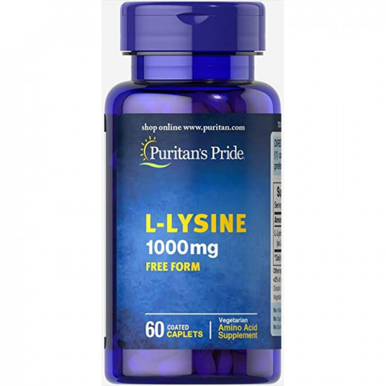 Puritans Pride L-Lysine 1000 mg - 60 Caplets 100-37-8712329-20
