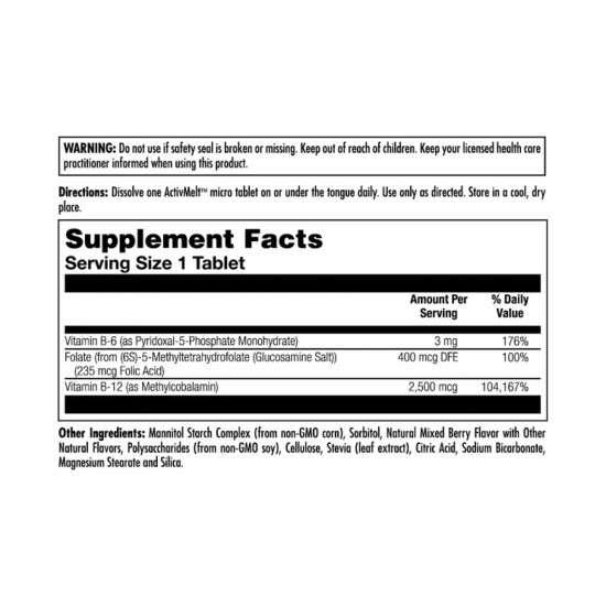 KAL B6 B12 Methyl Folate - 60 tabs Mixed Berry 2023-10-4415