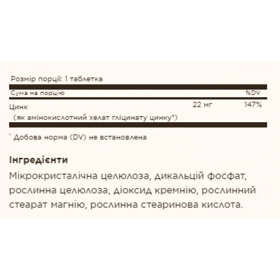 Solgar Chelated Zinc - 100 tabs 2022-10-1520