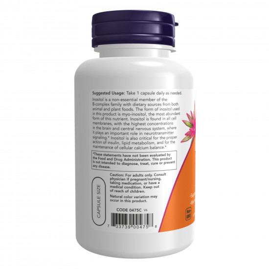 Now Foods Inositol 500mg - 100caps 100-74-1287282-20