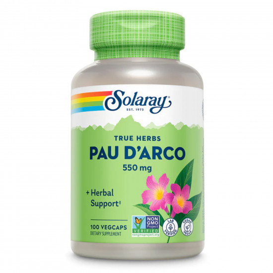 Solaray Pau DArco Bark 550mg - 100 vcaps 2022-10-1780 Solaray Pau DArco Bark 550mg - 100 vcaps 2022-10-1780