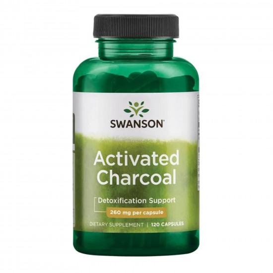 Swanson Activated Charcoal 260mg - 120caps 100-20-3141799-20 Swanson Activated Charcoal 260mg - 120caps 100-20-3141799-20