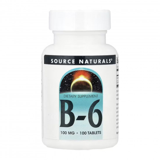 Source Naturals Vitamin B-6 100 mg - 100 tabs (Пошкоджена етикетка) 2024-11-0183