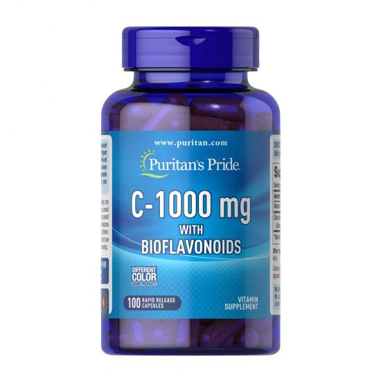 Puritans Pride Vitamin C-1000 mg with Bioflavonoids - 100 caps 2023-10-6435