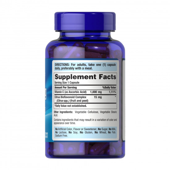 Puritans Pride Vitamin C-1000 mg with Bioflavonoids - 100 caps 2023-10-6435