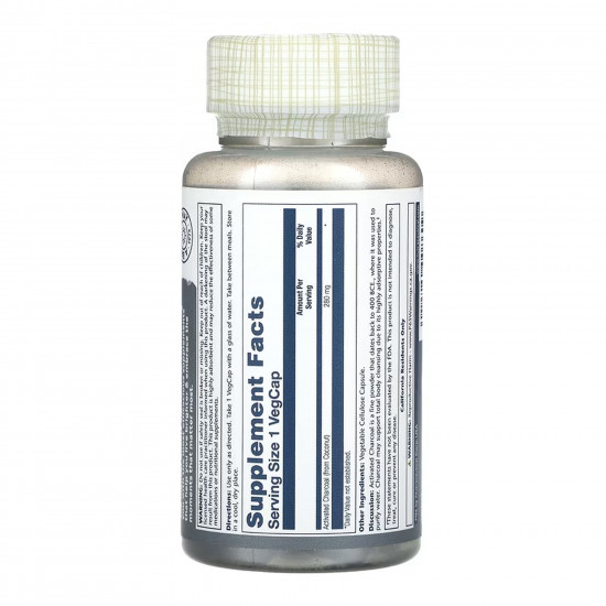 Solaray Activated Charcoal, Coconut 280mg - 90 vcaps 2023-10-6959