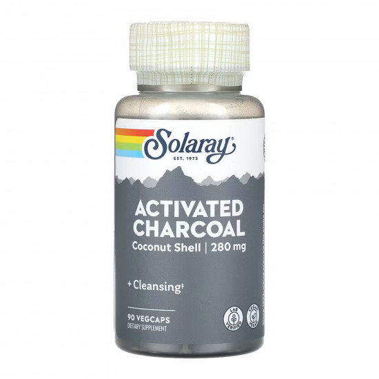 Solaray Activated Charcoal, Coconut 280mg - 90 vcaps 2023-10-6959