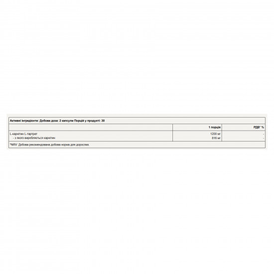 Pure Gold Carnitine - 60 caps 2023-10-6045
