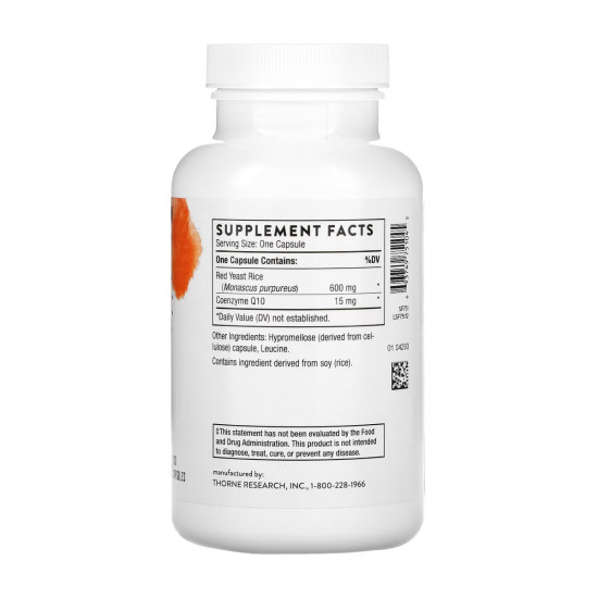 Thorne Red Yeast Rice + CoQ10 - 120 caps 2023-10-3603