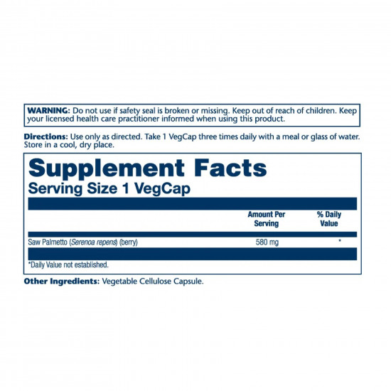Solaray Saw Palmetto Berry 580mg - 50 vcaps 2022-10-1781