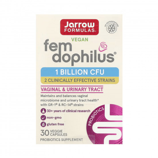 Jarrow Formulas Vegan Fem Dophilus® 1 Billion Cfu - 30 vcaps (Повреждена банка) 2024-11-0123