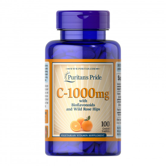 Puritans Pride Vitamin C-1000 mg with Bioflavonoids & Rose Hips - 100 caps 2023-10-6436