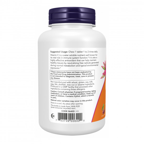 Now Foods Vitamin C-500 - 100 tabs Cherry 2023-10-3794