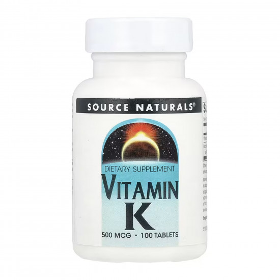 Source Naturals Vitamin K 500 mcg - 100 tabs 2023-10-6146