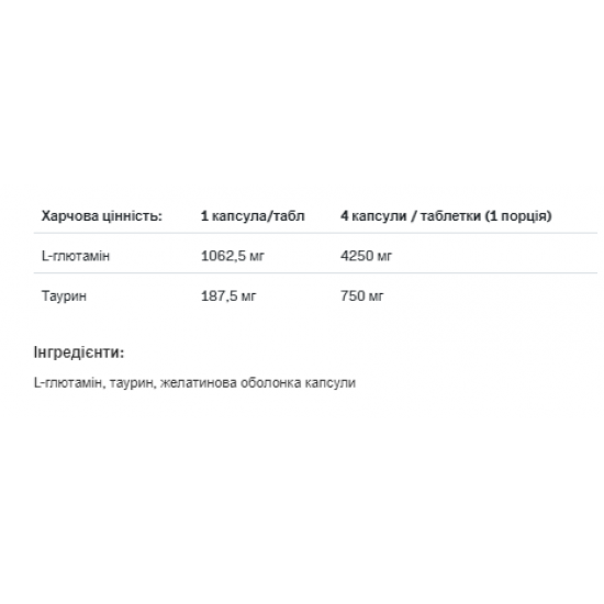 Allnutrition Glutamine 1250 Xtracaps - 180caps 100-33-2392554-20