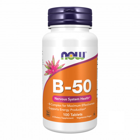 Now Foods B-50 - 100 tabs (Пошкоджена банка) 2024-11-0289