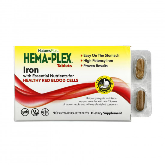 Nature's Plus Hema-Plex - 10 tabs 6 box 2024-11-0577