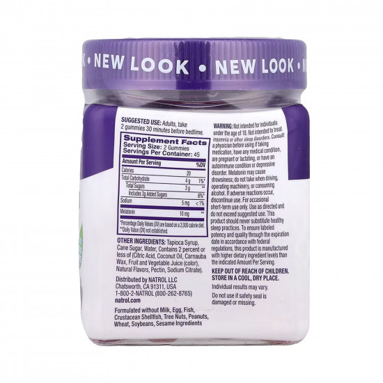 NATROL Melatonin 10mg - 90 gummies 2023-10-6244