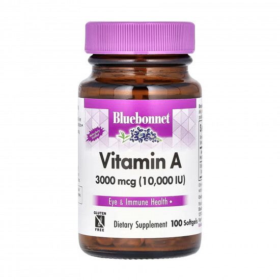 Bluebonnet Nutrition Vitamin A 3000 mcg (10,000 IU) - 100 Softgels 2023-10-5584 Bluebonnet Nutrition Vitamin A 3000 mcg (10,000 IU) - 100 Softgels 2023-10-5584
