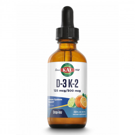 KAL D3 K2 DropIns 125mcg - 2 oz Citrus 2022-10-0998 KAL D3 K2 DropIns 125mcg - 2 oz Citrus 2022-10-0998