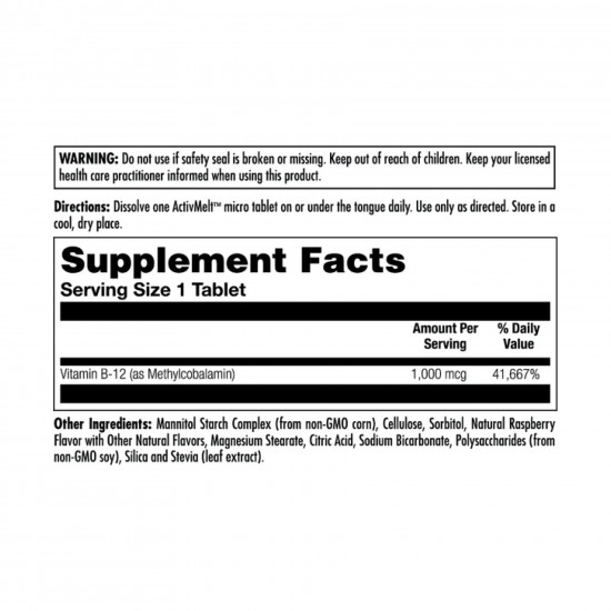 KAL B-12 Methylcobalamin 1000 mcg - 90 tabs Raspberry 2023-10-4418