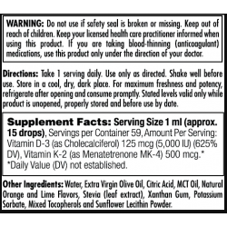 D3 K2 DropIns 125mcg - 2 oz Citrus