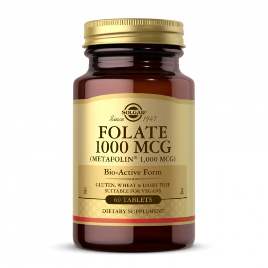 Solgar Folate 1000mcg (Metafolin® 1,000 mcg) - 60 tabs 2023-10-4151 Solgar Folate 1000mcg (Metafolin® 1,000 mcg) - 60 tabs 2023-10-4151