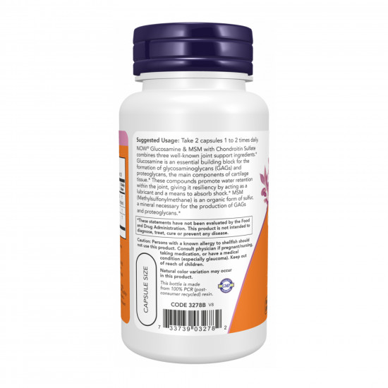 Now Foods Glucosamine & MSM - 60 caps 2023-10-3796