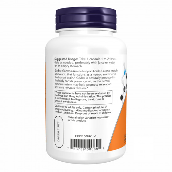 Now Foods GABA 750 mg - 200 vcaps 2022-10-0416