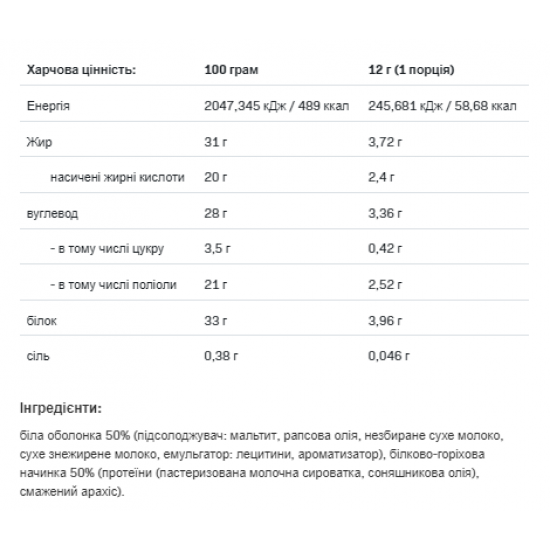Allnutrition Nut Love 4Pieces - 48g White Choco Peanut (Поштучно) (До 06.26) 2023-10-7744