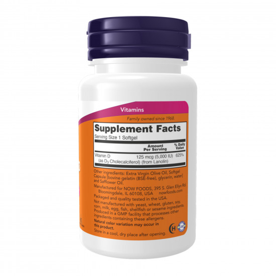 Now Foods VIT D-3 5000 IU - 30 sgels (Пошкоджена банка) 2024-11-0410