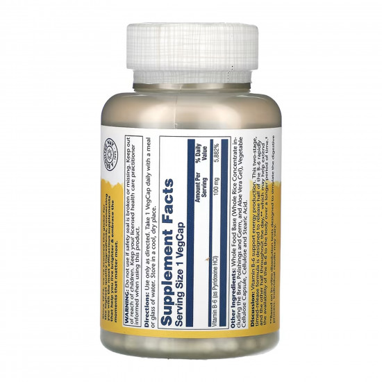 Solaray Vitamin B-6 100mg - 120 vcaps 2023-10-6771
